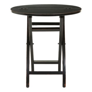 Ethan Round Folding Side Table in Black For Sale