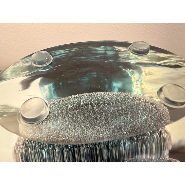Global Views Micro Bubble Polish Art Glass Vase in Azure - Small For Sale - Image 9 of 10