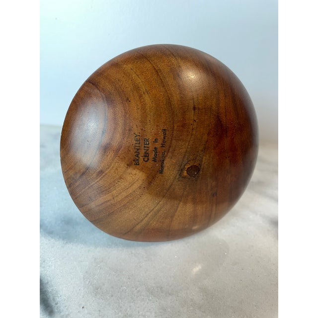 Mid 20th Century Vintage Hawaiian Koa Wood Poi Pounder by Brantley Center, Honokaa Hawaii For Sale - Image 5 of 7