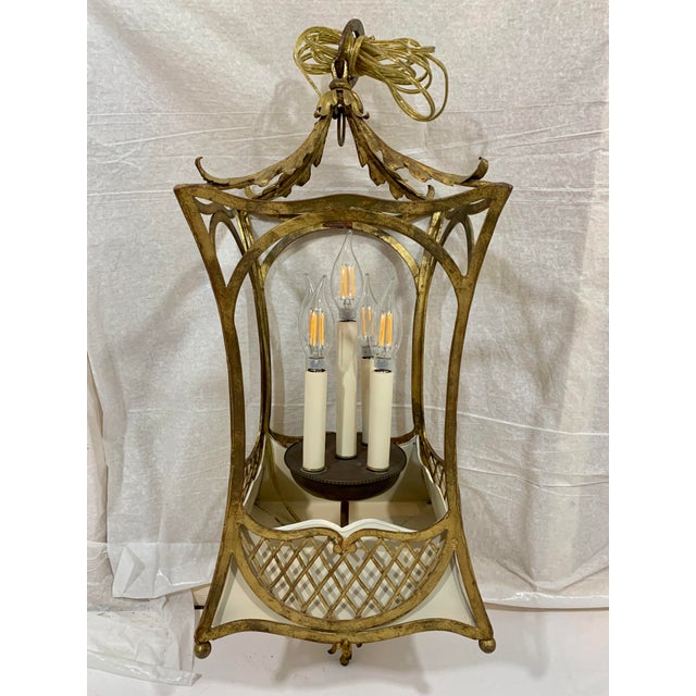 French 1920s French Style Basket Lantern For Sale - Image 3 of 8