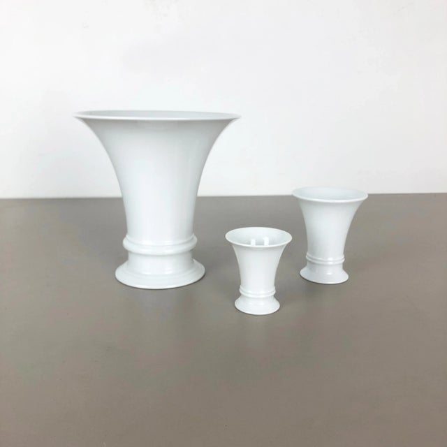 Porcelain Op Art Vase Vase from Fürstenberg Ceramics, Germany, 1970s, Set of 3 For Sale - Image 3 of 18
