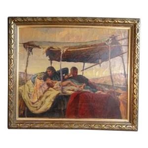 Eugène Pierre Franquinet (1875- 1940) Mexican Family Resting Under a Shade Canopy 1920s