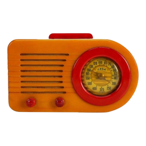 Vintage Fada Model 1000 Art Deco “Bullet” Catalin Radio, Signed, C1945
