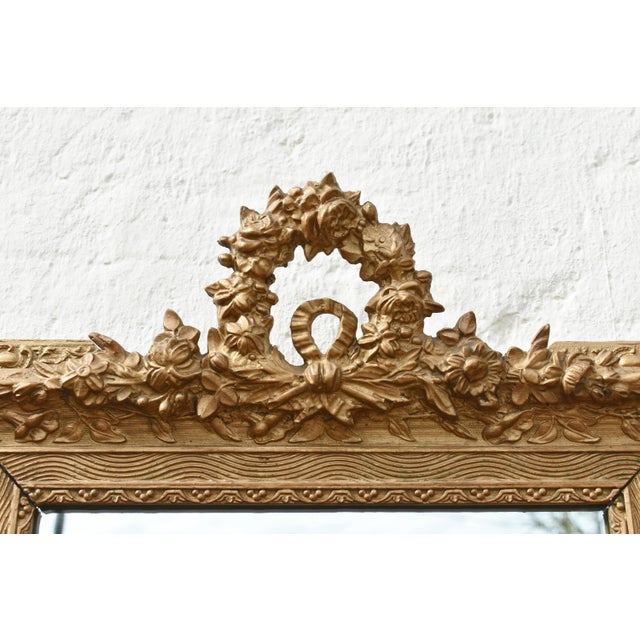 19th Century Antique Napoleon III Louis XV Revival French Giltwood Wall Mirror, 1870 For Sale - Image 5 of 15