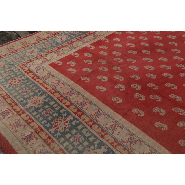 Rug & Kilim Antique Oushak Rug in Red With Paisley Patterns, From Rug & Kilim For Sale - Image 4 of 10