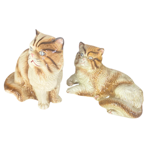 Large Italian Cat Figurines in Ceramic, 1970s, Set of 2