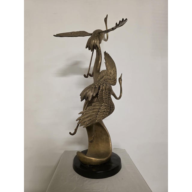 Sculpture Depicting Grey Herons in Flight, 1940s, Brass For Sale - Image 11 of 15