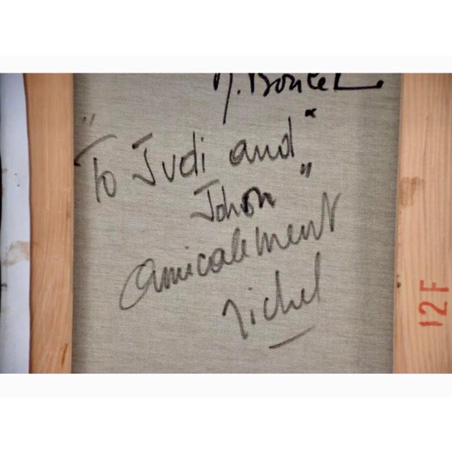 Michel Boulet, Charming French Naive Art, Clowns on Bicycle Michel Boulet Folk Art Oil Painting For Sale - Image 9 of 11