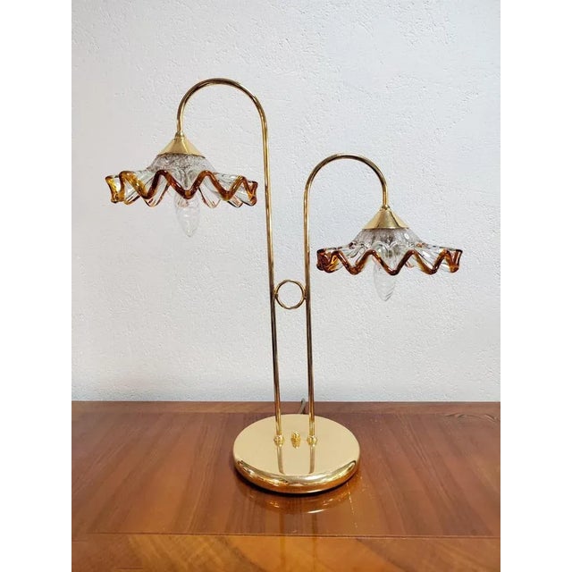 Mid-Century Modern Table Lamp with Murano Glass Shades attributed to Mazzega, Italy, 1970s For Sale - Image 9 of 9