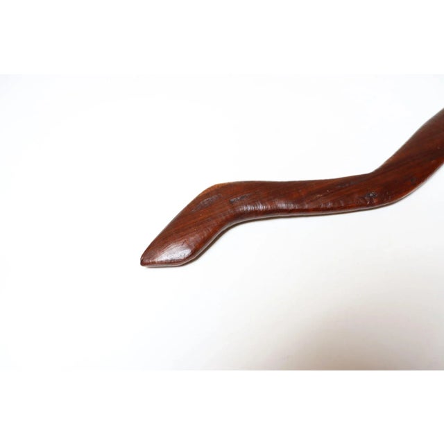 Wood American Folk Art Hand-Carved Rosewood Snake For Sale - Image 7 of 12
