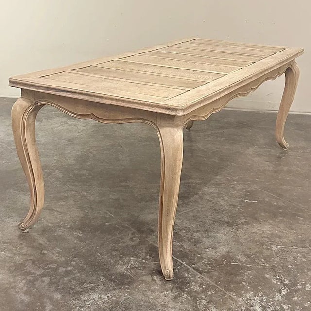 Ecru Antique Country French Stripped Fruitwood Dining Table For Sale - Image 8 of 14