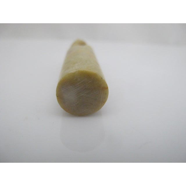 Tan Small Chinese Hand Carved Animal Dog Soapstone Chop Seal Figurine For Sale - Image 8 of 9