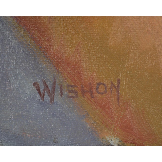Tan Seated Female Nude Figure in Oil on Canvas by George Wishon For Sale - Image 8 of 9