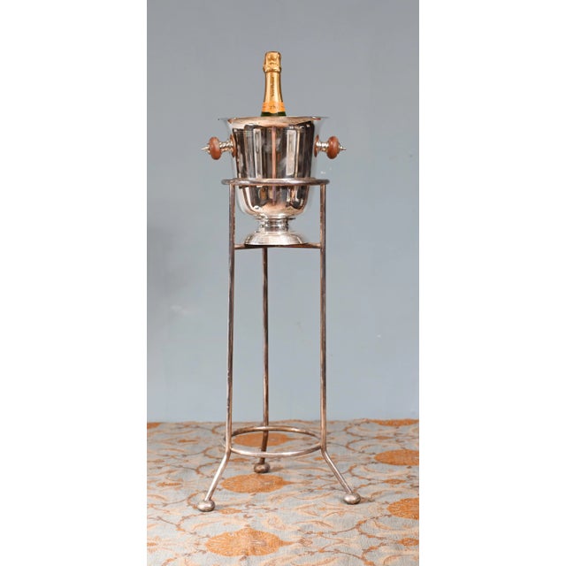 French Silver-Plated Champagne Stand Bucket For Sale - Image 9 of 9