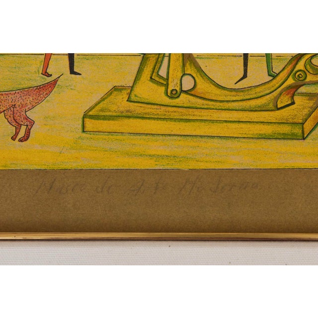 Light Yellow Vintage Signed Guillermo Silva Santamaria Aquatint With Mat Unframed For Sale - Image 8 of 10