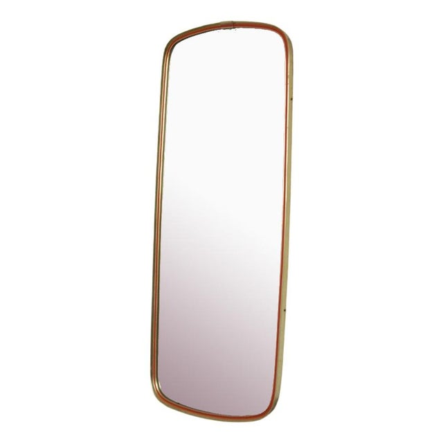 Gold Mid-Century Gold and Red Mirror, 1960s For Sale - Image 8 of 8