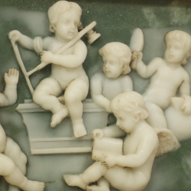 Vintage Framed Alabaster Plaques from Biggs and Sons London, 1950s, Set of 2 For Sale - Image 14 of 17
