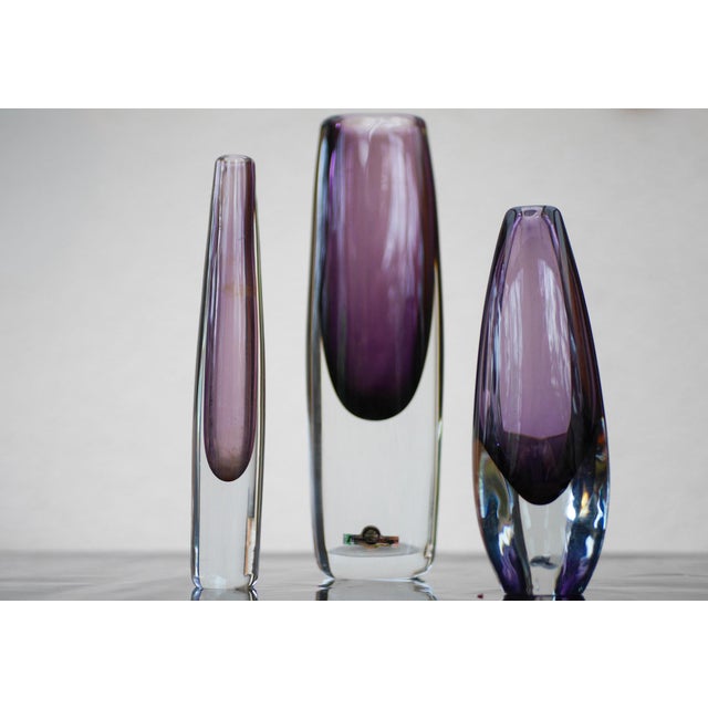 Gunnar Nylund Sommerso Glass Vases by Gunnar Nylund, Set of 3 For Sale - Image 4 of 17