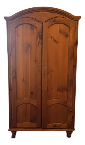Vintage Double Door Solid Pine Armoire