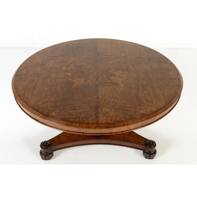 19th Century English Burr Oak Centre Table For Sale - Image 10 of 10