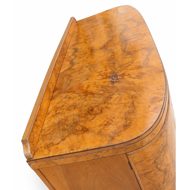 Wood Vintage Art Deco–Style Burl Wood Serpentine Buffet / Sideboard For Sale - Image 7 of 10