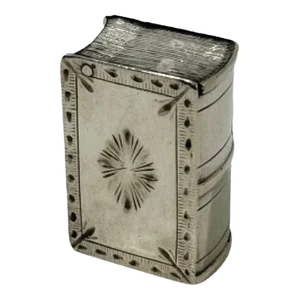 19th Century Silver Loderein Box in the Shape of a Book