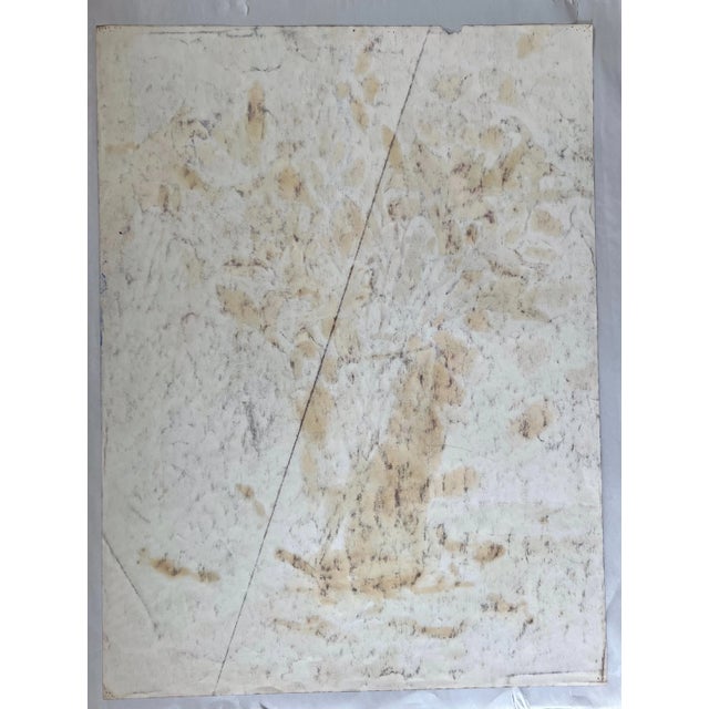 Abstract Floral Painting on Art Paper For Sale In Houston - Image 6 of 6