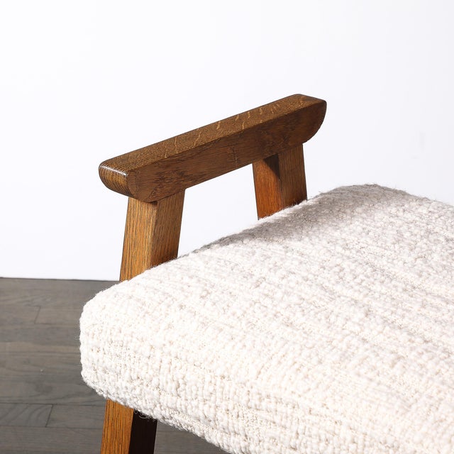 Mid-Century Modernist Oak Stool by Guillerme Et Chambron Edition Votre Maison For Sale In New York - Image 6 of 14