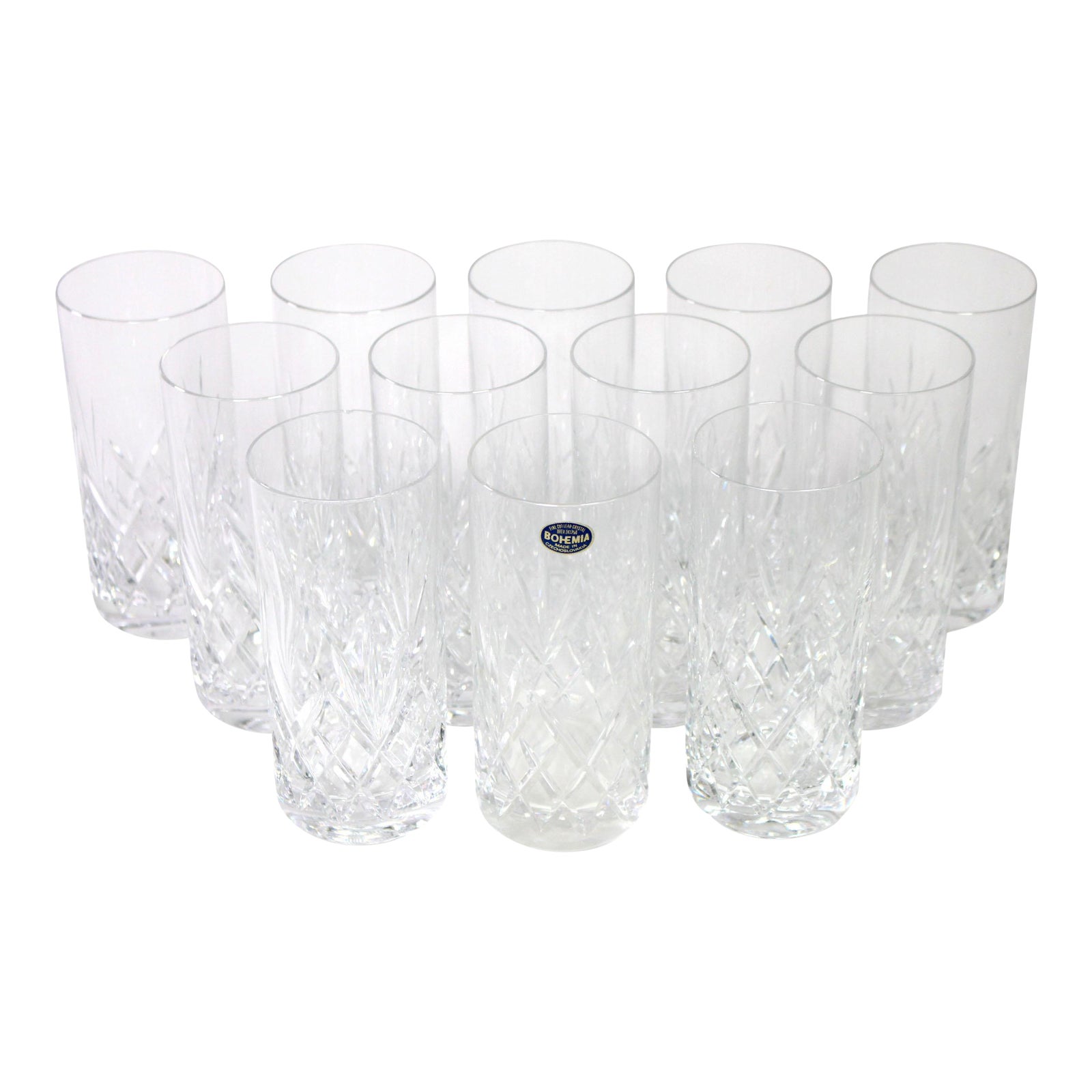 photo Crystal Cocktail Glasses Vintage vintage czech crystal bohemia cut lead highball cocktail glasses set of 12