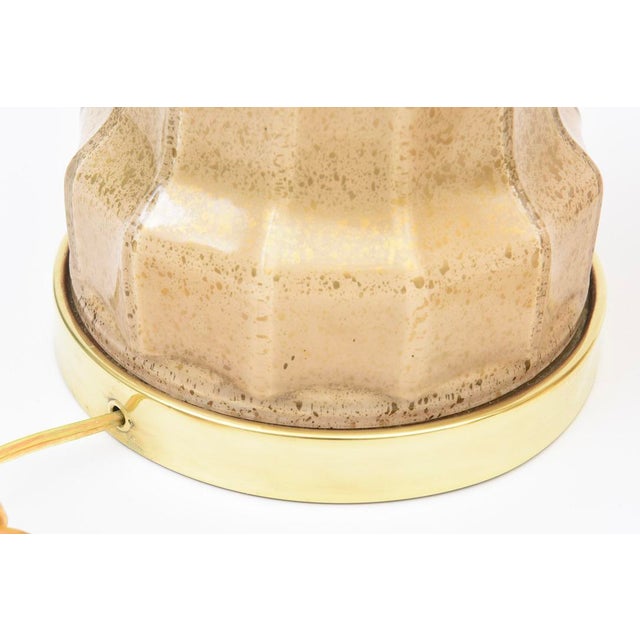 Vintage Maison Bagues Glass Table Lamps With Gold Inclusions and Brass, Pair Of, 1940's For Sale - Image 13 of 13