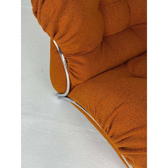 Mid-Century Italian Corolla Lounge Chair by I.P.E in Bouclé For Sale - Image 11 of 13