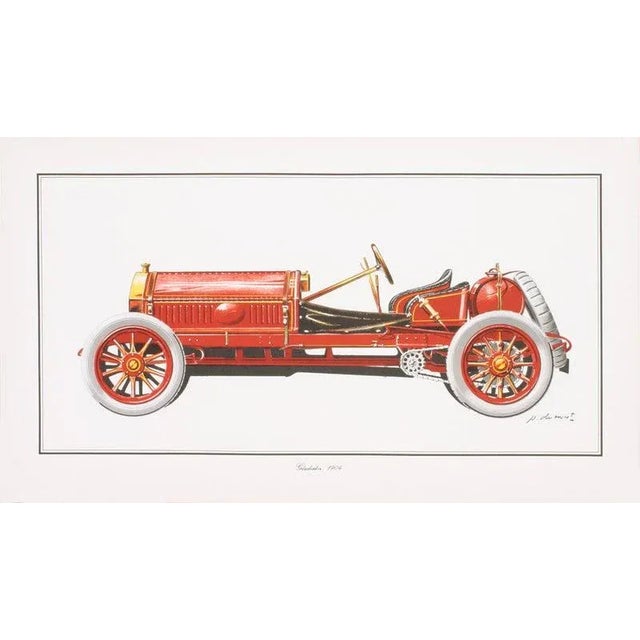 Contemporary 1990 Dumont 'Gladiator' Vintage White,Yellow,Silver,Black,Red France Lithograph For Sale - Image 3 of 3