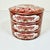 Thus is a delightful red Chinoiserie Ginger Jar that has three stacking round porcelain sections and a lid. It features a...