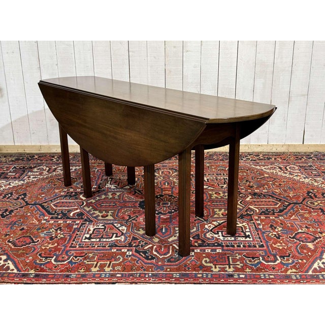 Wood English Drop-Leaf Mahogany Gateleg Table, 1950s For Sale - Image 7 of 14