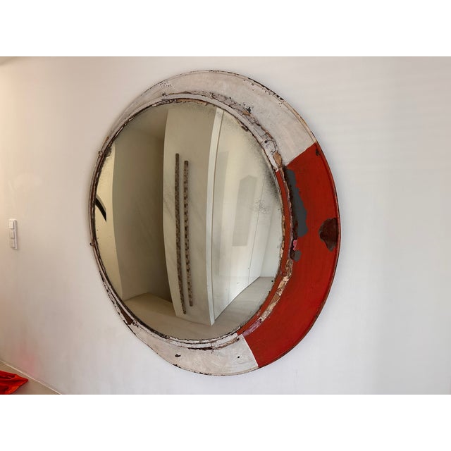 This large industrial convex mirror was originally used in the railway sector, where such mirrors served as safety and...