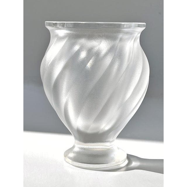 Lalique Antique Mid 20th Century Lalique Rosine Crystal Vase by Marie Lalique Signed C1950 For Sale - Image 4 of 14