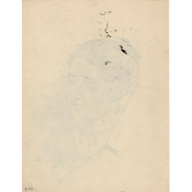 Drawing of a lady, possibly his wife, by artist Walter Shirlaw (1838-1909). Shirlaw was born in Scotland and immigrated...