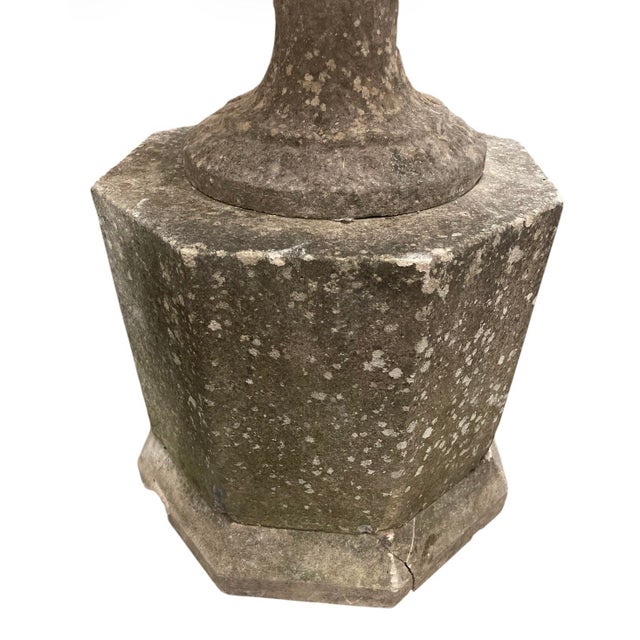 Classic Cast Stone Spiral Urn Finial For Sale - Image 4 of 12