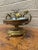 1940s Hollywood Regency Brass and Chrome Floral Ashtray For Sale - Image 4 of 12