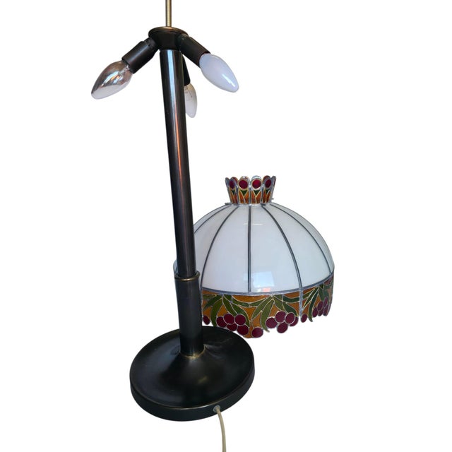 Handmade Tiffany-Style Table Lamp, 1965 For Sale - Image 10 of 12
