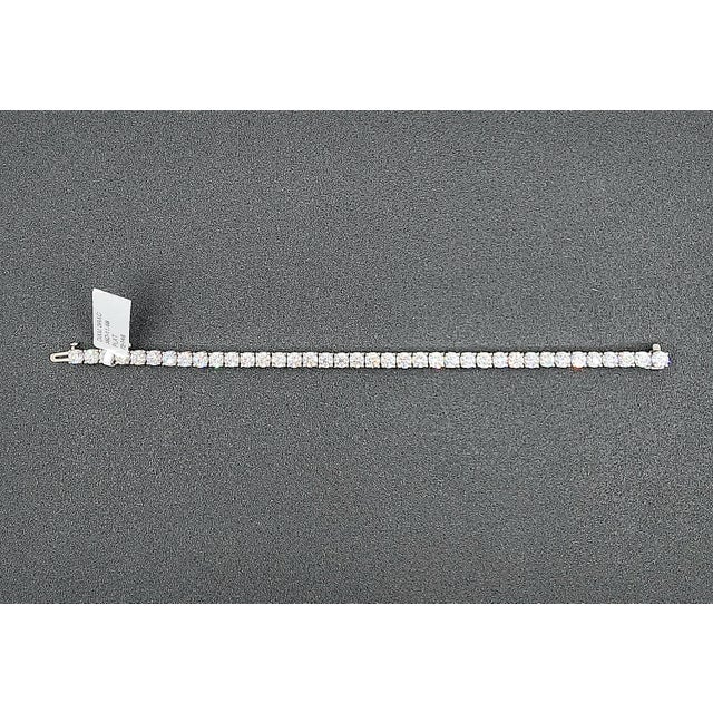 Metal 11.68 Ct Diamond Tennis Bracelet For Sale - Image 7 of 8