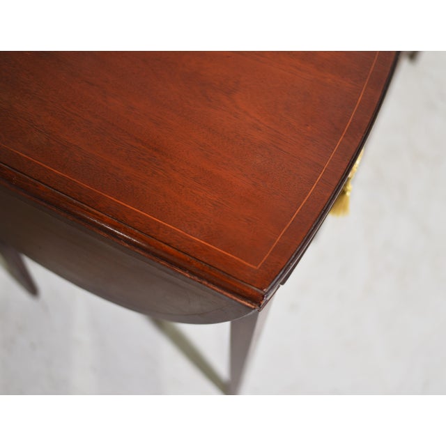 Mid Century Traditional Tapered Leg Flip Top Tables - A Pair For Sale - Image 9 of 12