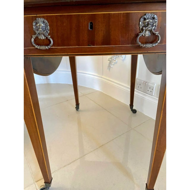 Antique Sheraton Period Inlaid Mahogany Pembroke Table For Sale - Image 11 of 13