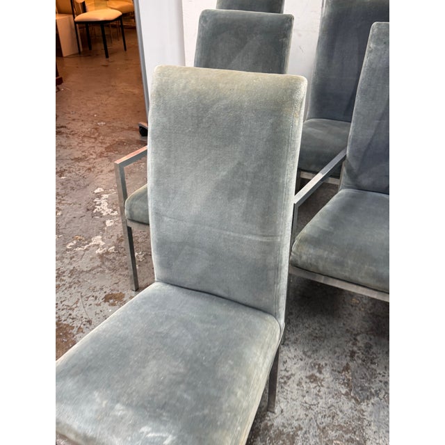 Textile Circa 1970's Milo Baughman for D. I. A. Dining Chairs, Set of Six For Sale - Image 7 of 12