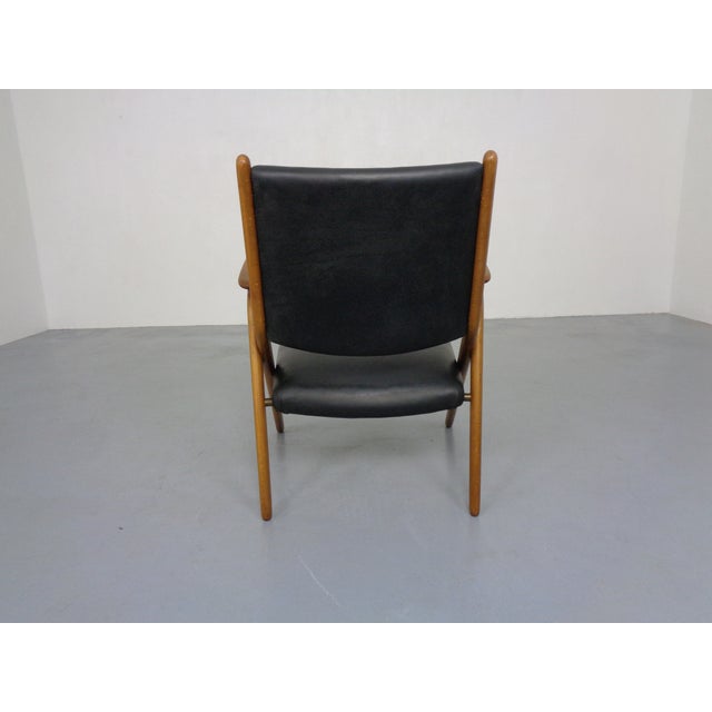 Boomerang Chair in Beech & Leather by Louis Van Teeffelen for Wébé Furniture, Netherlands, 1960s For Sale - Image 13 of 18