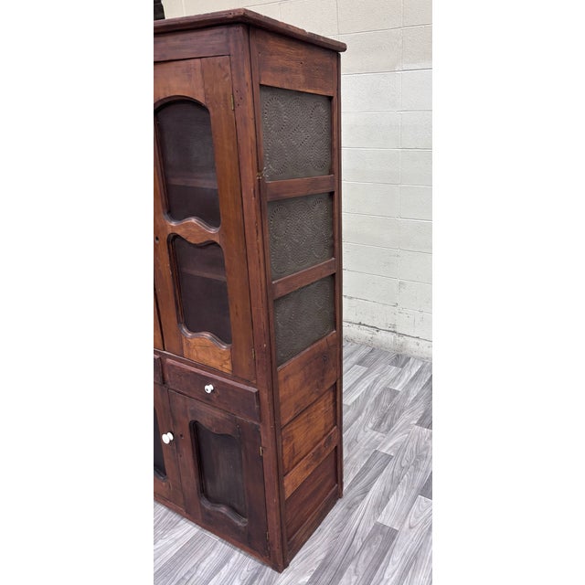 Antique C. 1870-1900 American Primitive Country Pie Safe Cupboard For Sale - Image 4 of 10