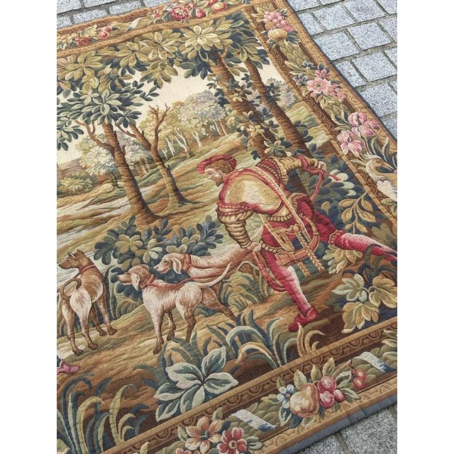 Vintage French Aubusson Style Jacquard Tapestry, 1970s For Sale - Image 6 of 18