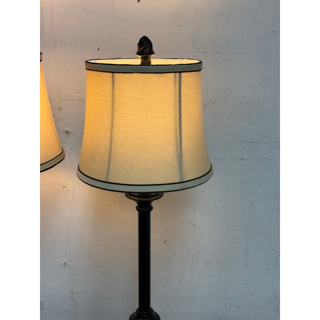 Late 20th Century Late 20th Century Neoclassical Laurel Column Table Lamps, Pair For Sale - Image 5 of 12