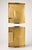 Sourced while visiting Italy. A pair of Italian glass wall sconces; each one is a rectangular shade with a wide amber band...