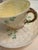 Beautiful Parian China with handpainted shamrocks descending from the twisted style vine teacup handle. The saucer and...
